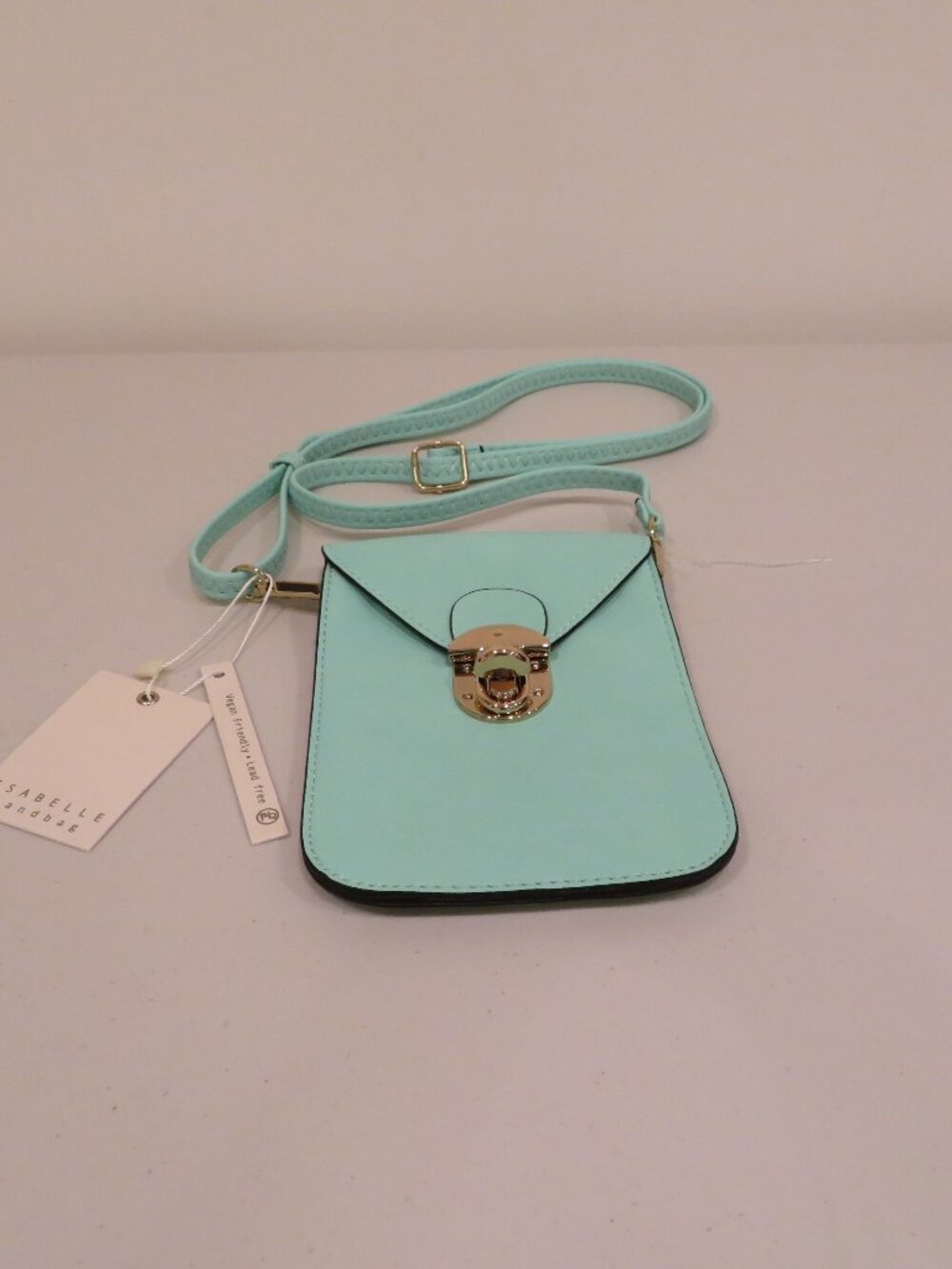 Isabelle Mint Green Vegan Leather Crossbody Phone Bag
